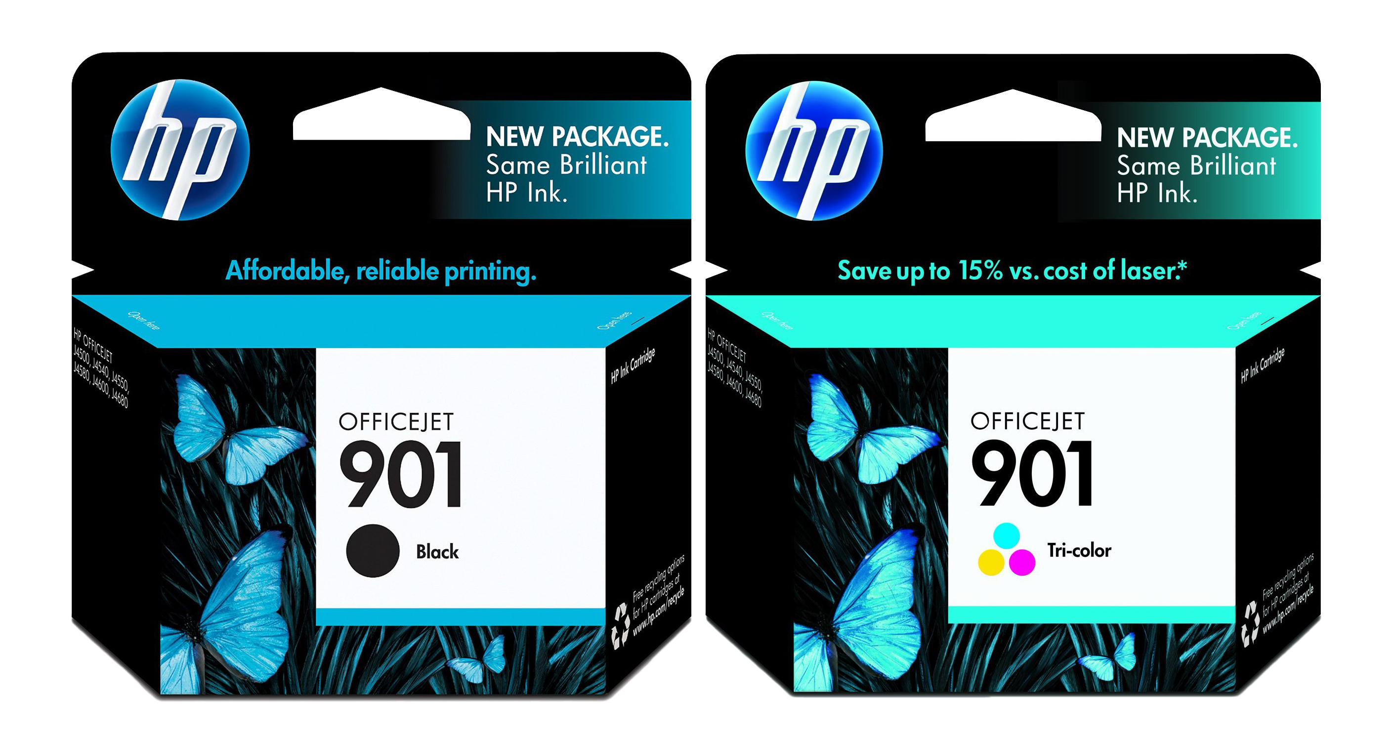 Genuine HP 901 Black and Color Ink Cartridge 2 Pack136547